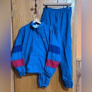 Lands End vintage retro wind suit exercise lined sz med stranger things‎ SZ med